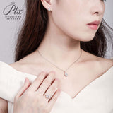 Oval Cut Halo Moissanite Jewelry Set Women Only Gifts For Festivals And Anniversaries