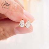 D Color Moissanite Pear Shape Moissanite Stud Screw Back Earring Jewelry 100% 925 Sterling Silver For Women Gift