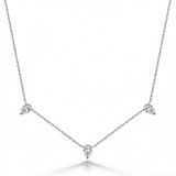Tri-Pear Necklace with 3CT D Color Pear-shaped Moissanite S925 Plated White Yellow Rose Gold Chain Engagement Chrisrmas Daily