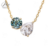 Round 6.5mm Pear 7×9mm Moissanite Diamond Necklace 3EX Hearts and Arrows  VVS1 D Color Ruby Sapphire  Columbia Emerald  Fancy Color Moissanite  Gift