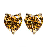 Heart Shaped Stud Earrings Lab Grown Gemstones Ruby Sapphire Emerald S925 Sterling Silver GRA Certificate Charms Birthday Gift