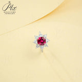 Customize Ring Cushion Cut Lab Grown Ruby Sapphire Columbia 925 Silver No Fade Hypoallergenic Anniversary Gifts Party Banquet