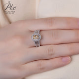 Oval Shape Moissanite Double-Band Ring Women Only Gifts For Festivals And Anniversaries