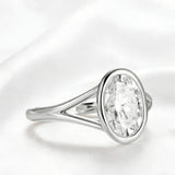 Oval Ring with 2.5CT D Color Moissanite Diamond 10k 14k Gold Plated 925 Silver for Women Man Engagement Wedding Party Jewely