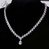 Pear Cut Engagement Moisssanite Tennis Necklace 925 Sterling Silver Jewelry Lady‘s Moisssanite Diamond Chain for Women