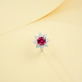 Customize Ring Cushion Cut Lab Grown Ruby Sapphire Columbia 925 Silver No Fade Hypoallergenic Anniversary Gifts Party Banquet