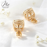 Lab Grown Diamond Earrings Set 18K Solid Gold Fine Jewelry Cushion Cut 1CT 2CT 4CT D VVS Lab Created Diamond Earrings Factory Direct Sale Daily Wear Fashion Jewelry Ideal Gift for Women