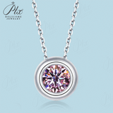 Moissanite  Pendant Luxury 1 Carat VVS1 Rose Gold K Red Color Necklace Clavicle Chain GRA Certified Lab Diamond Women Charms