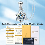 Moissanite Pendant Classical 6 Prongs 12 Color 925 Sterling Sliver Fine Jewelry Necklace Lady Birth Stones Wedding Gift Jewel