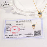 Light Luxury Design Blue Cloud Pendant Elegant Niche Collarbone Chain S925 / 10K / 14K / 18K Stylish & Sweet Necklace Women Exclusive Christmas Gift Allergy Resistant