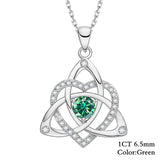 Heart-shaped Clover Necklace 925 Sterling Silver with Moissanite Round Cut VVS1 Jewelry Gift for Women’s Special Occasions