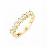 Diamond Eternity Ring with 0.7CT D Color Round Moissanite 10k 14k 18K Gold Plated 925 Silver for Women Wedding Engagement Jewely