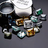 Wholesale Price Moissanite Stone Emerald Cut D Color Blue Green  VVS1 with GRA Certificate 0.5ct-10ct Gemstones