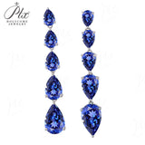 Pear-shaped Earrings Set with D/VVS Grade Moissanite & Colored Gemstones  This Jewelry Is An Ideal Choice for Party Gifts