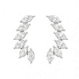 Earrings with 2.4CT D Color Marquise Cut Moissanite 925 Silver Plated White Yellow Rose Gold Ear Stud Women Fashion Daily Jewely