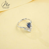 Crown Ring 5X8mm Pear Lab Grown Ruby Sapphire Zambian Padparadscha 925 Silver Ring for Women Man Engagement Christmas Party Gift