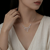 Moissanite Necklace D Color/Champagne/Black 1.8ct Round Cut VVS1 925 Sterling Silver Fringe Pendant Elegant Gift Fine Jewelry for Women