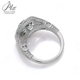 Vintage European Cut Cushion Halo Moissanite Ring Women Only Gifts For Festivals And Anniversaries