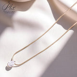 10K 14K 18K Yellow Gold Snake Chain Necklace 2CT Pear Cut Lab Diamond Pendant Necklace Custom Birthday Anniversary Gift