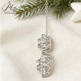 Sun Double-Flower Necklace D Color Round Moissanite Diamond S925 Silver Plated Dainty Chain for Enegament Party Daily Perfect