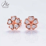 925 Sterling Silver with Hearts and Arrows Cut  Moissanite Small flower Earrings Lab-Grown Moissanite Gift-Giving