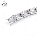 Celestial Emerald Cut Halo Tennis Bracelet Gifts For Festivals And Anniversaries