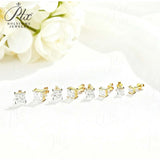 Earrings 1/3/6CT D Color Asscher Cut Moissanite 10k 14k 18k 925 Silver Plated Gold Ear Stud for Woman Engagement Daily Jewely