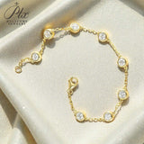 Moissanite Bracelet with 2.4CT D White/Black/Vivid Blue/Green Round Moissanite 925 Silver Plated Gold Women Man Party Gift Daily