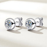 1CT Round Moissanite Diamond Stud Earrings for Women S925 Sterling Silver Earring Wedding Party Fine Jewelry