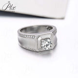 【Jason 】925 Sterling Silver 1CT Round Cut Moissanite Ring for Men Only Gifts For Festivals And Anniversaries