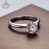 Classic 6 Prongs Setting Round Moissanite Solitaire Ring Women Only Gifts For Festivals And Anniversaries