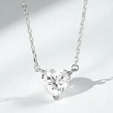Love Heart Necklace with1/2/3CT D Color Moissanite S925 Plated White Yellow Rose Gold Chain for Woman Engagement Chrisrmas Charm