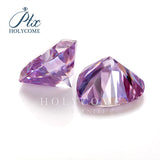 Multicolor Heart Cut Moissanite - Garnet Red Light Purple Sakura Pink Plated Iridescent Gem for Anniversary Jewelry