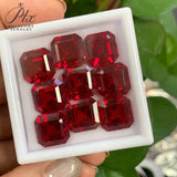 Multi-Size Asscher-Cut Lab-Grown Rubies Exquisite Jewelry DIY Raw Materials First Choice For Gifts