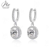 Total 4ct Green Oval Moissanite Drop Earrings with Certificate Passed Diamond Test Women 's Jewelry Christmas Gift S925 Silver