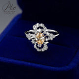 Vintage Oval Cut Hollow Out Moissanite Ring Women Only Gifts For Festivals And Anniversaries