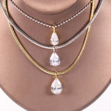 8-16 CT Custom Necklace Pear Cut Moissanite White 925 Sterling Silver Jewelry High-Quality Premium Christmas Gift Hypoallergenic