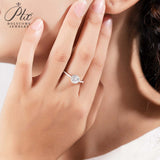 925 Sterling Silver Round Cut 1CT Moissanite Halo Half-Eternity Ring Women Only Gifts For Festivals And Anniversaries