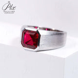 Moissanite Lab Grown Gemstone Ring Asscher Cut Moissanite Ruby Sapphire Colombian S925 Woman Man Anniversary Party Daily Charms