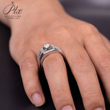 Round Moissanite Half-Eternity Ring for Men Only Gifts For Festivals And Anniversaries