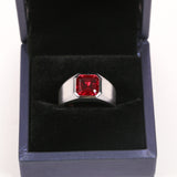 Moissanite Lab Grown Gemstone Ring Asscher Cut Moissanite Ruby Sapphire Colombian S925 Woman Man Anniversary Party Daily Charms