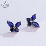 925 Sterling Silver Moissanite Lab Grown Gemstone Marquise Round Butterfly Stud Earrings Banquet Gift