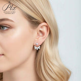 Earrings with 2.8CT D Color Round Marquise Cut Moissanite 925 Silver Plated White Yellow Gold Ear Stud Fashion Christmas Gift
