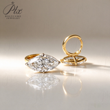 Lab Grown Diamond Earrings Exquisite New Arrival Design 10K/14K/18K Solid Yellow Gold Marquise Cut 2/3ct DEF VVS Minimalist for Women Hypoallergenic Versatile