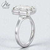 Radiant Cut Ring with 5CT D Color Moissanite Diamond 10k 14k 18K Gold Plated 925 Silver for Women Man Engagement Wedding Jewely