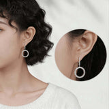 Hoop Earrings 2.6CT D White/Black/Champagne/Vivid blue Round Moissanite S925 Silver Plated for Fishion Party Gift Hypoallergenic