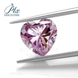 Multicolor Heart Cut Moissanite - Garnet Red Light Purple Sakura Pink Plated Iridescent Gem for Anniversary Jewelry