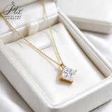 Lab Grown Diamond Necklace 18K Gold Pear Round Oval Princess Shape 1.5ct D Color Pendant Hypoallergenic Direct from Factory Daily & Office Wear Perfect Gift