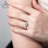 Trillion Cut 1CT 925 Sterling Silver Half-Eternity Halo Moissanite Ring Women Only Gifts For Festivals And Anniversaries