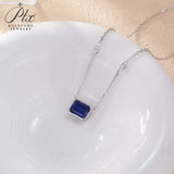 6×8mm Lab Grown Gemstone Emerald Cut Necklace D Color Ruby Sapphire Emerald VVS1 Clarity Banquet Anniversary